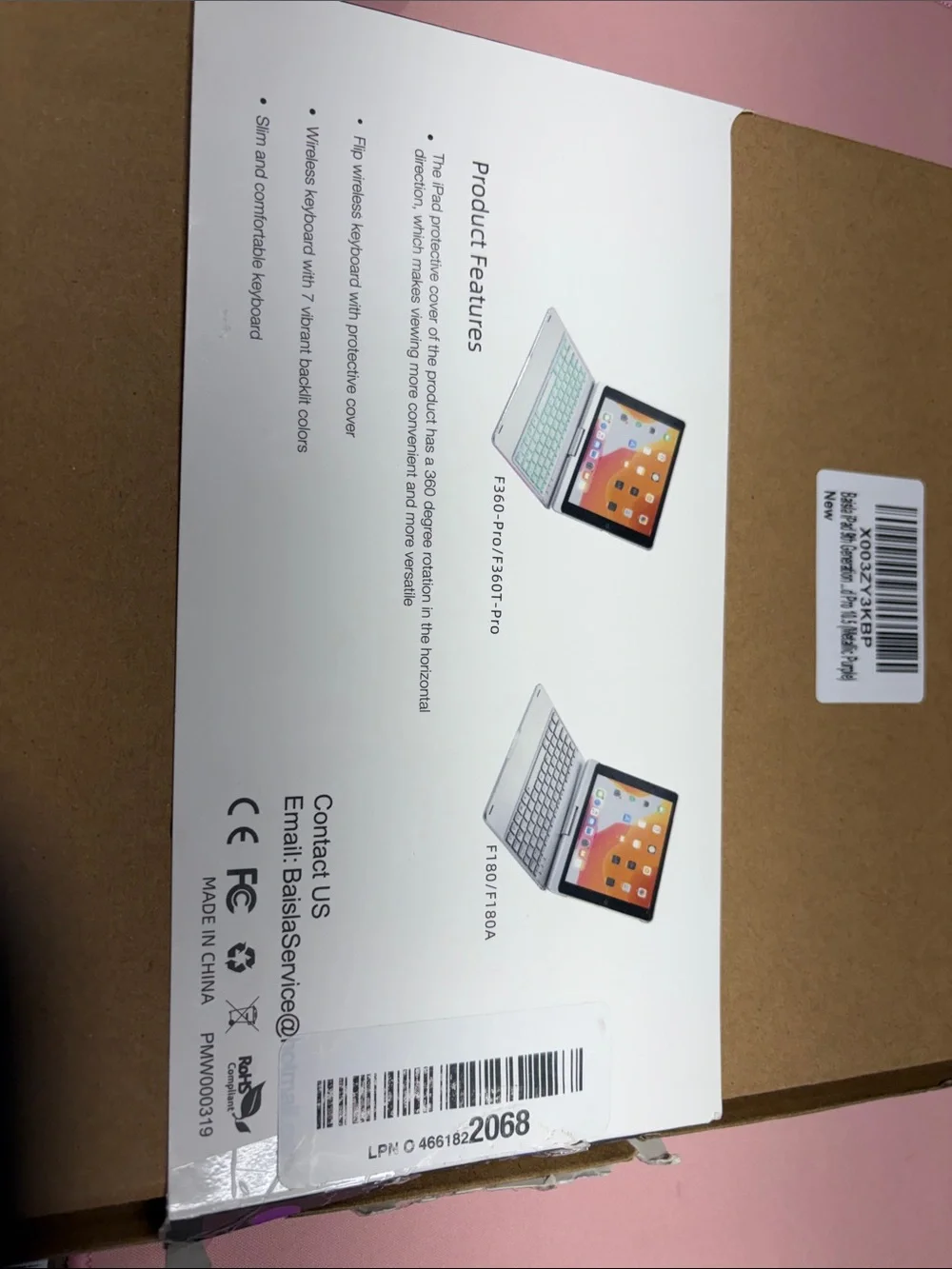 iPad 9.7”/ 10.2”/ 10.5” BAISLA keyboard purple